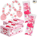 60 Pack Valentines Day Bracelet Candy – Individually Wrapped Holiday Themed Love Heart Candies – Strawberry, Tutti Frutti Delicious Flavors – Bulk Valentine Candy's Great Use, For Kids Party Favor, Classrooms Partys, Goodie Bags