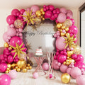 Hot Pink Balloon Garland Arch Kit,127Pcs Hot Pink Macaron Pink Gold Balloon for Graduation Baby Shower Birthday Wedding Gender Reveal Party Decorations