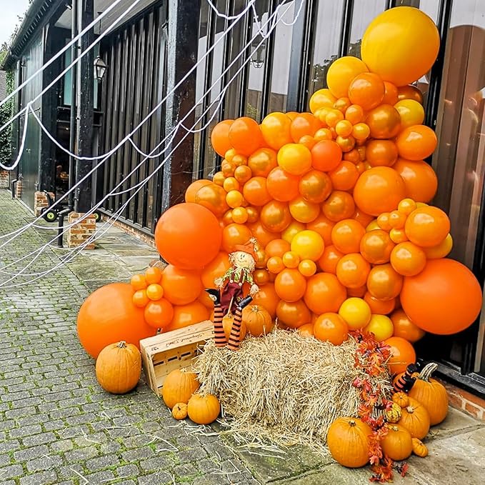 PartyWoo Orange Balloons 50pcs 12 Inch Fall Latex Helium Balloons for Birthday Baby Shower Graduation Fall Tangerine Little Cutie Pumpkin Tropical Sunshine Boho Theme Party Decorations Orange-Y9