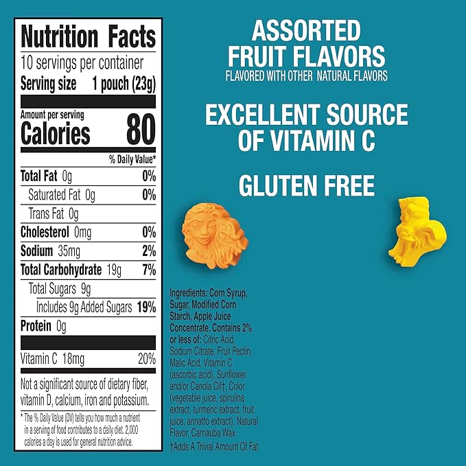 Disney Moana Fruit Flavored Snacks, Gluten Free, Kids Snacks, 10 Ct, 8 oz