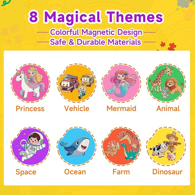 WWN Magnetic Puzzle Christmas Party Favors for Kids: 16 Pack Bulk Magnetic Puzzle Books, Toddler Travel Toys for Car Airplane, Birthday Party Supplies, School Classroom Prizes, Stocking Stuffers