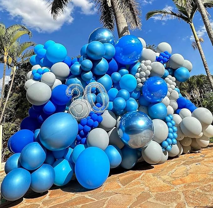 KALOR Light Blue Giant Balloons 36 Inch Large Latex Balloons, 4 Pack Jumbo Round Helium Balloon for Birthday Bridal Shower Wedding Baby Shower Party Decorations