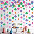 KatchOn, Circle Dots Paper Garland - 65 Feet, Pack of 5 | Colorful Rainbow Garland for Rainbow Birthday Decorations | Multicolor Hanging Decorations for Classroom Decor, Baby Shower, Unicor Birthday