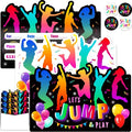Qyeahkj 36pcs Birthday Invitations for Bounce House or Jumping Party Invitations Trampoline Jump Birthday Party Invite Supplies Favors, 36 Cards with 36 Envelopes and Stickers