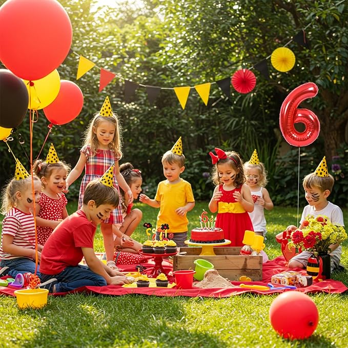 TONIFUL Balloons 16 Inch Red 0-9 Number Mylar Foil Balloons 10 Pcs Custom digitalal Balloons for 2026 New Year Eve Birthday Party Engagement Graduations Anniversary Baby Shower