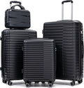 Hardside 4 Luggage Set, Lightweight Wave Suitcase with Spinner Wheels