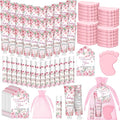Loopeer 30 Set/150 Pcs Pink Flowers Baby Shower Favors for Guests Gifts Hand Cream Lip Balm Soap Party Favors Gifts Travel Size with Organza Bags, Thanks You Card for Baby Shower Birthday Wedding