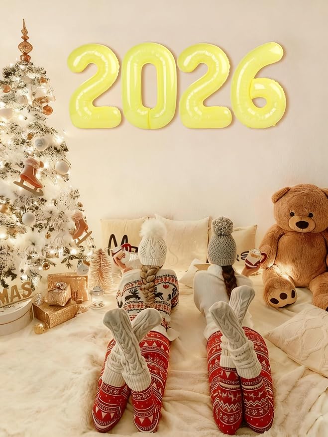 Yellow 2026 Number Balloon 40 Inch, Foil Balloons 2026 New Years Eve Party Supplies, 2026 Yellow 2026 Graduation Decorations, Balloon Suit