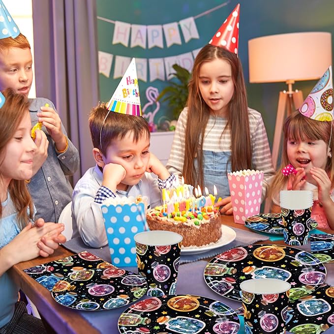 168PCS Magic Bottle Party Supplies for Birthday Watercolor Wishing Bottle Jars Party Decorations with Star Drifting Vial Plates Cups Napkins Tableware for 24 Guests