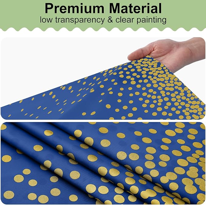 misaya 3 Packs Dot Disposable Table Cloth, 54 x 108 Inch Waterproof Plastic Tablecloth, Rectangle Gold Dots in Navy Table Covers for Easter, Picnic, Birthday, Party