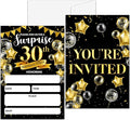 Surprise 30th Birthday Party Invitation, Black and Gold Fill-In Invites For Adult Woman & Man, 20 Invitations With Envelopes(4" x 6"), Party Favors Decorations And Supplies-01
