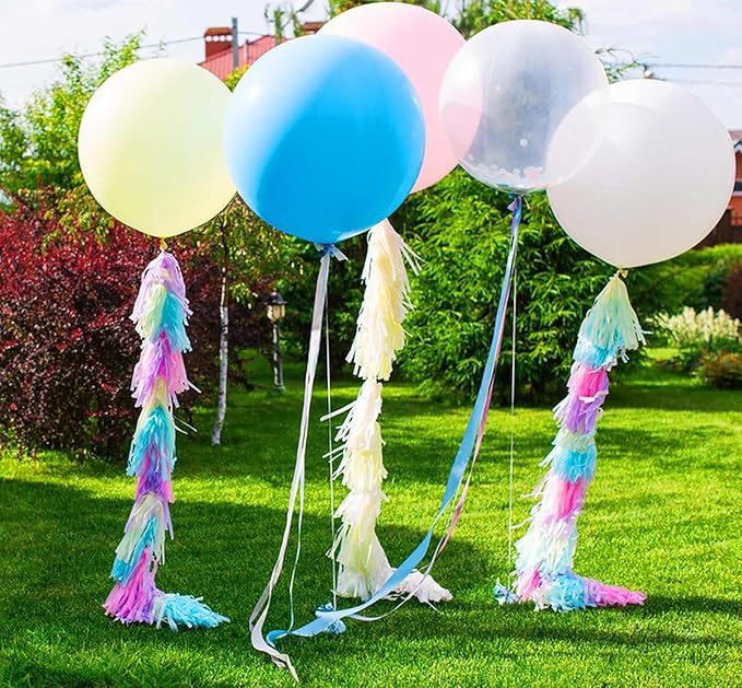 KALOR 36 Inch Giant Light Blue Balloons, 6 Pack Large Round Light Blue Latex Balloons for Anniversary, Birthday, Christmas, Wedding, Baby Shower Party Decorations