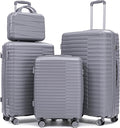 Hardside 4 Luggage Set, Lightweight Wave Suit Case with Spinner Wheels