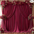 16x10FT Burgundy Backdrop Curtains for Wedding Parties, Wrinkle Free Polyester Photography Backdrop Drapes for Wedding Baby Shower Birthday Parties Stage Background Stand Decorations 4x10ft,4 Panels