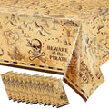 Irenare 12 Pieces Pirate Tablecloth for Party Decor - 54 x 108 Inches Pirate Treasure Map Tablecover Plastic Island Treasure Table Covers Navigation Supplies for Birthday Party Decoration
