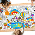 Gatherfun Giant Coloring Poster for Classroom - 31.5x72 Versatile Summer Activity Poster/Table Cover for School Parties, Birthday & Special Events Decoration