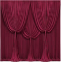 40x10FT Burgundy Backdrop Curtains for Wedding Parties, Wrinkle Free Polyester Photography Backdrop Drapes for Wedding Baby Shower Birthday Parties Stage Background Stand Decorations 4x10ft,10 Panels