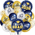 Navy Blue and Gold Graduation Balloons Graduation Decorations 2026, 51Pcs Grad Latex Balloons and Grad Foil Balloon with Confetti Ribbons Grad Party Decorations for College High School