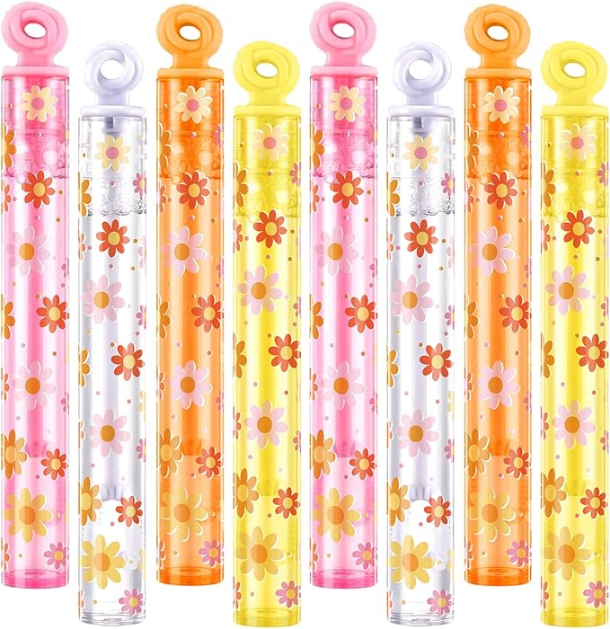32 Pcs Hippie Daisy Bubble Wands Daisy Bubble Wand Groovy Party Favors for Adult Summer Activity Birthday Party Goodie Bag Stuffers Gifts Wedding Supplies
