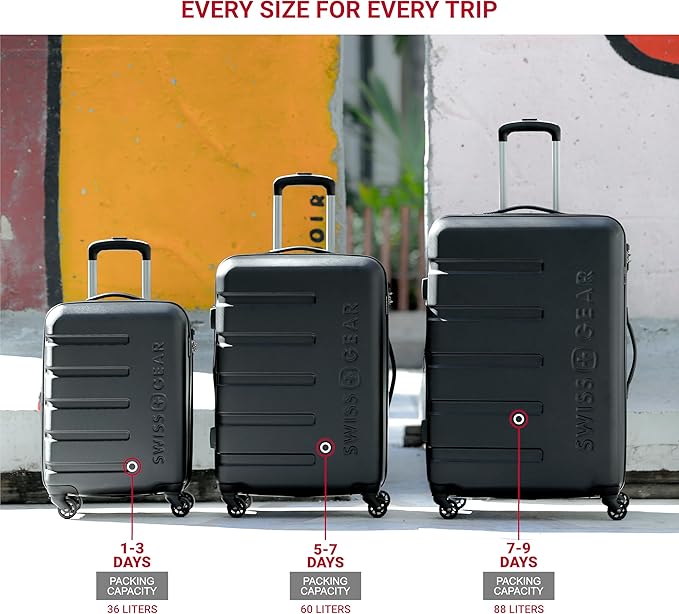 SwissGear 7366 Signature Hardside Expandable Luggage with Spinner Wheels, TSA Lock, Cup-Holder, Pink, 2-Piece Set (19/27)