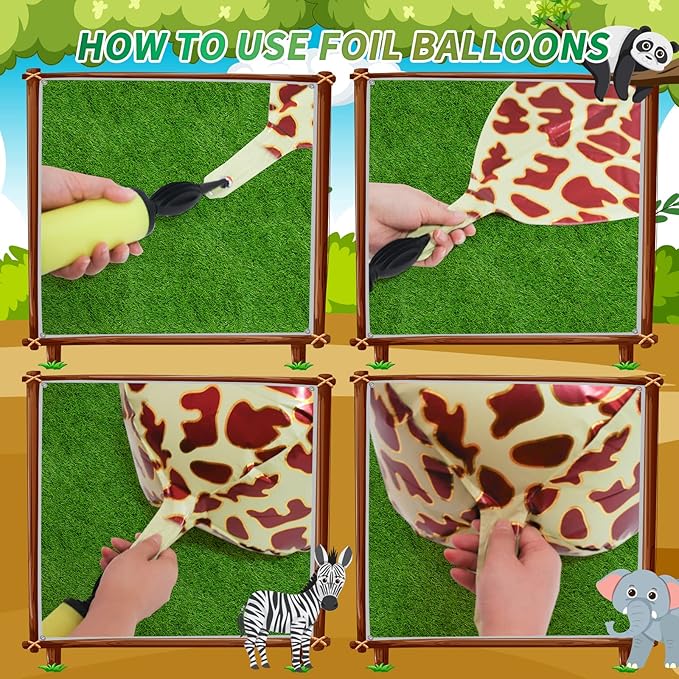 Safari Balloon Garland Arch Kit, JOGAMS 163Pack Jungle Balloon Arch with Sage Green Brown Animal Printed Balloons Leaves for Safari Wild One Jungle Theme Birthday Baby Shower Decorations for Boy