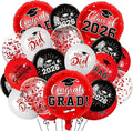 Red and Black Graduation Balloons Graduation Decorations 2026, 51Pcs Grad Latex Balloons and Grad Foil Balloon with Confetti Ribbons Grad Party Decorations for College High School