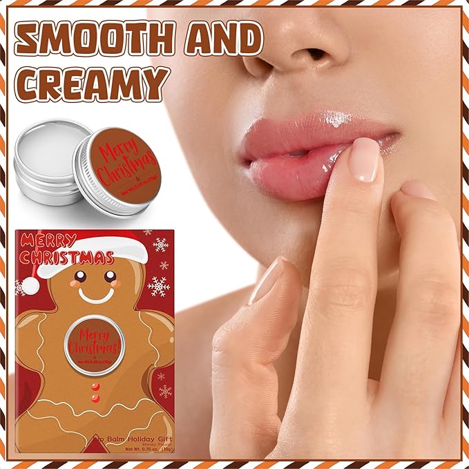Leelosp 25 Pack Christmas Lip Balm Tins Cute Gifts Bulk Lip Balms Honey Flavor for Chapped Lips Holiday Party Favors Supplies Treat Goodie Bags Stuffers Small Gifts