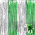 3 Pack Silver Green Foil Fringe Curtain Backdrop, 3.28Ft x 8.2Ft Metallic Tinsel Foil Fringe Streamer Curtains for Photo Booth, Mother's Day, Easter, Birthday, Wedding Party Decorations