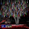 Christmas Outdoors Decoration, 32 Tubes Meteor Shower Lights Outdoor Indoor, Lauzior Snow Falling Icicle Cascading Lights for Christmas Halloween Decor Xmas Tree Holiday Yard Wedding Party, Multicolor
