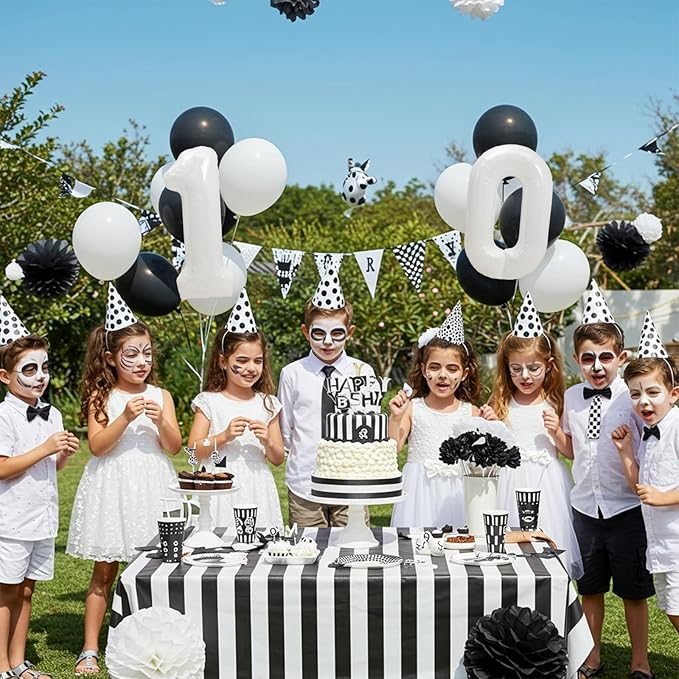 TONIFUL Balloons 16 Inch White 0-9 Number Mylar Foil Balloons 10 Pcs Custom digitalal Balloons for 2026 New Year Eve Birthday Party Engagement Graduations Anniversary Baby Shower
