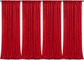 B-COOL 4 Panels 2ftx8ft Red Valentines Backdrop Sequin Backdrop Curtain Drapes Fabric for Ceremony Wedding Holiday Birthday Party Photography Decorations