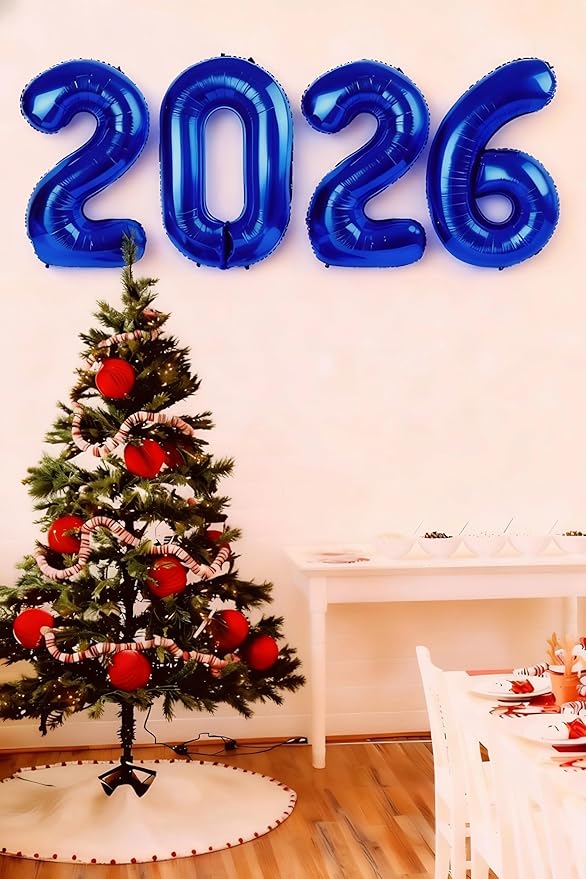 40 Inch Night Blue 2026 Balloon Numbers,2026 Night Blue New Years Eve Party Supplies,2026 Balloons Decorations for Happy New Year,Graduation Parties