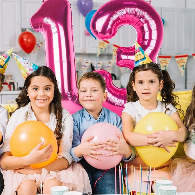 Number 1 Balloons 40 Inch Large Helium Foil Mylar Balloons For Birthdays Party Decorations/Wedding/Anniversary/Graduations/Baby Shower (Rose red)