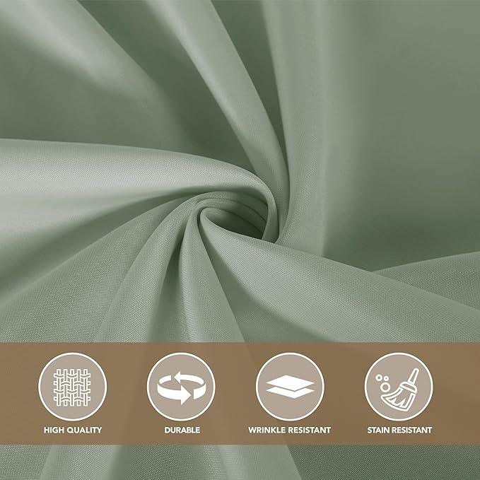 sancua Sage Green Tablecloths for 8 Foot Rectangle Tables, 8 Pack - Washable Polyester Fabric Table Cloth for Wedding Party, Birthday, Banquet Reception, 60x120 Inch