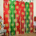 Christmas Party Decorations - 2 Pack Foil Fringe Curtains 3.3 X 6.6 ft Red Green Snowflake Tinsel Streamers Photo Backdrop for New Year, Ugly Sweater Party Decor