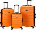 Rockland Melbourne Hardside 3 Piece Expandable Spinner Wheel Luggage Set, (20"/24"/28"), Orange
