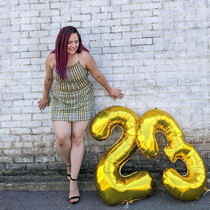 Gold 21st Birthday Balloons for Her, 40In Gold Mylar Foil Number 21 Balloons for Boys Girls, Birthday Party Balloons Numbers 2 and 1 for Women Men 12th 21st Anniversary Decorations Supplies