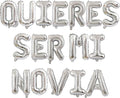 2 Set 34Pcs Silver QUIERES SER MI NOVIA Letter Balloons 16in Balloon Foil Letter Decorations Party Decor Silver Letter Balloons QUIERES SER MI NOVIA Party Supplies