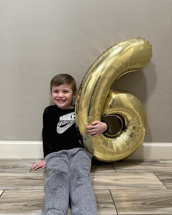 Light Gold Number 2 Balloon 40 Inch, 2nd Birthday Decoration for Toddlers Girls Boys, Sparkling 2 Number Balloon Party Decor