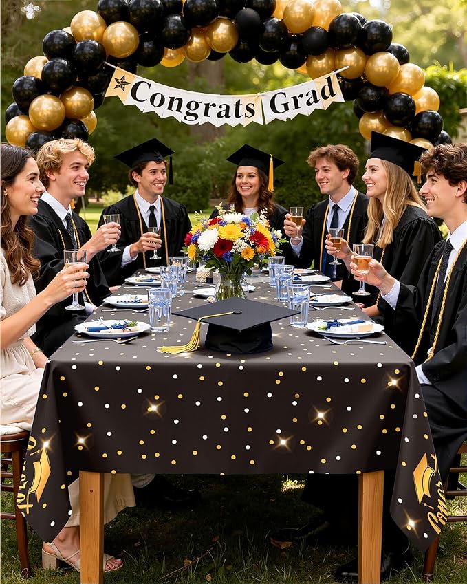Pureegg Graduation Decorations 2026 Plastic Tablecloth Disposable 12 Pack, Class of 2026 Blue Rectangle Table Cover 54 x 108 Inch, Plastic Table Cloth for Graduation Party, Picnic