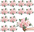 Zeyune 12 Bunches Wedding Bridesmaids Bouquets 144 Heads 7 Inch Artificial Rose Bouquets Silk Fake Flower Bulk with Stems for Valentine's Day Wedding Bridal Shower Home Party Decor(Champagne)