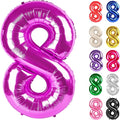 Rosy Purple Number 8 Balloon 40 Inch, 8 Balloon Number, 8th Birthday Decorations, Rosy Purple Party Supplies for Boys Girls
