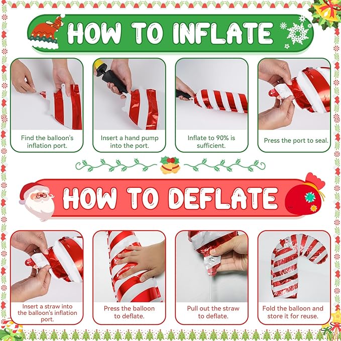 FunHot Christmas Balloon Arch Kit, Xmas Fruit Green Pink Balloon Garland, Hot Pink Red Metallic Green Latex Balloons with Candy Cane Santa Claus Windmill Foil Balloons for Christmas Party Decorations