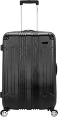 Rockland London Hardside Expandable Spinner Wheel Luggage, Checked Large 28", Black