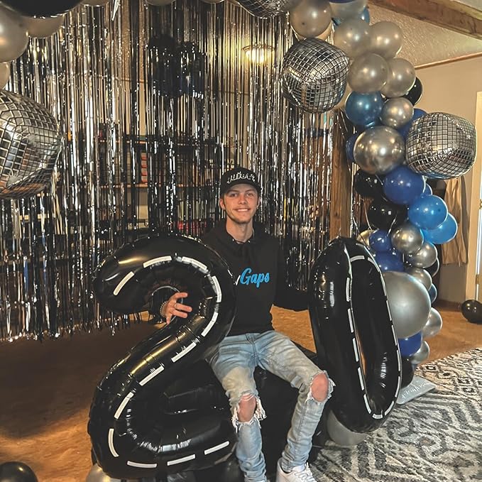 Race Car Number 5 Balloon 40 Inch, 5 Balloon Number, 5th Birthday Decorations, Race Car Party Supplies for Boys Girls