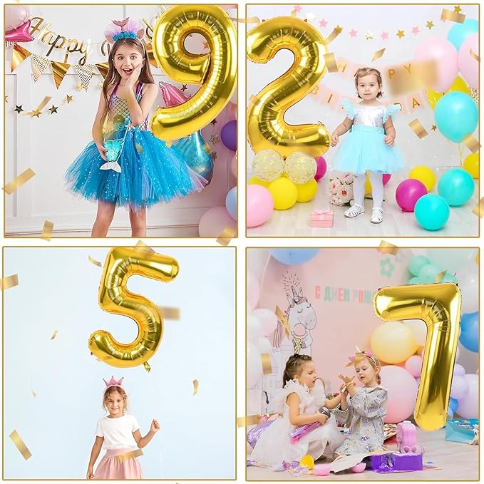 40 inch Gold Number Balloon Giant Foil Helium Balloons Gold Number 9 Balloon for 9th Birthday Party Anniversary Decorations Supplies