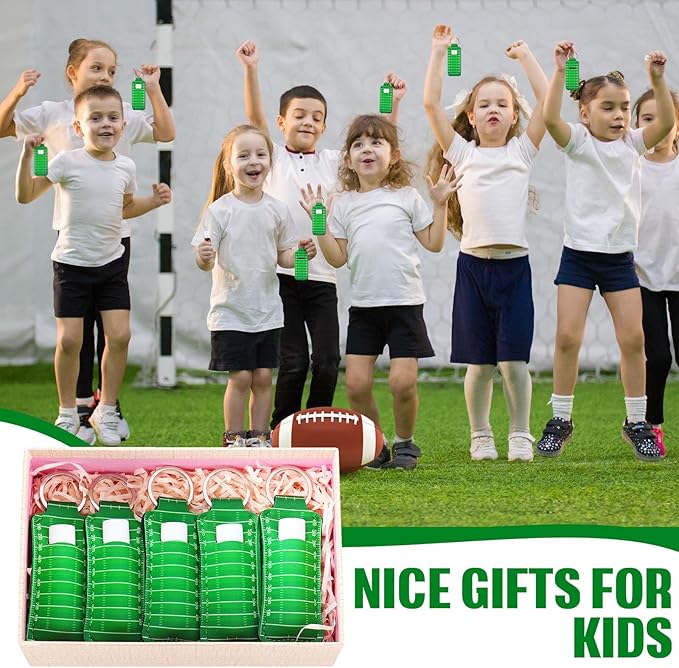 18 Sets Football Party Favors Lip Balm and Holder Keychain Bulk Football Goodie Bags Stuffers Sport Team Gifts Rugby Accessories for Women Men Sports Lovers Players Coach Party Supplies