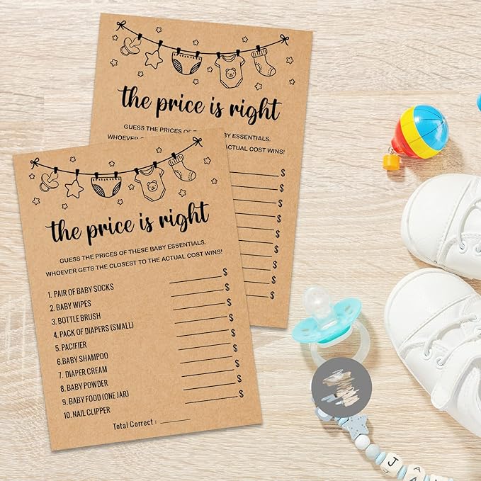 Baby Shower Game, The Price Is Right, 30 Game Cards Included, Kraft