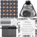 50 Sets Baby Shower Party Favors Including 50 Pcs Unscented Tealight Baby Shower Candles Gift Bags Cards for Gender Reveal Party Supplies(Black)