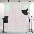 PartyDelight Iridescent White Sequin Backdrop 6x6ft - High Density 3mm Shimmer Sequin Background with 4-Inch Rod Pocket, Sparkly Photography Curtain for Birthday, TikTok & Live Decor